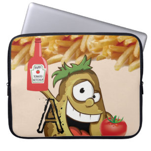 Laptop-Hülle Kartoffel, Pommes frites, Ketchup Laptopschutzhülle