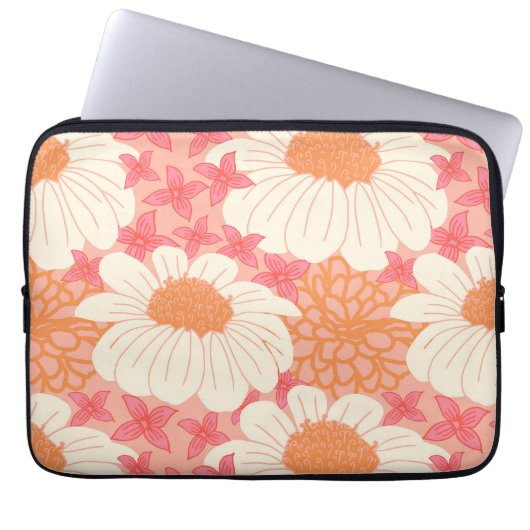 Laptop-Hülle mit rosa Blumenmuster Laptopschutzhülle (Vorderseite)
