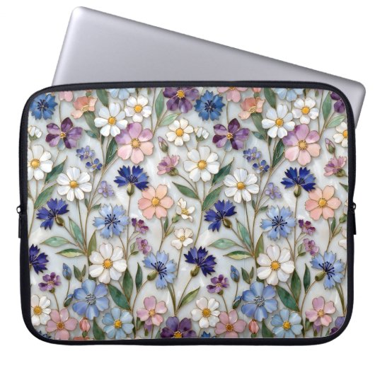 Laptop-Hülle mit Wildblumenmuster Laptopschutzhülle (Vorderseite)