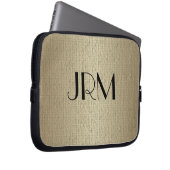 Laptop-Hülle - Monogramm mit Linenhintergrund Laptopschutzhülle (Vorne Rechts)