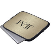 Laptop-Hülle - Monogramm mit Linenhintergrund Laptopschutzhülle (Vorne Knopf)