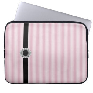 Laptop-Hülle Pink Stripes Black Diamond Laptopschutzhülle