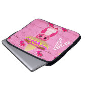 Laptop-Hülle Rosa Eule Laptopschutzhülle (Vorne Knopf)