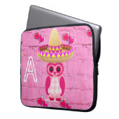 Laptop-Hülle Rosa Eule Laptopschutzhülle (Vorderseite Links)