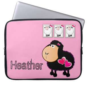 Laptop-Hülle Schaf Rosa Herzen Laptopschutzhülle