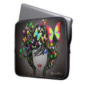 Laptop-Hülse des Schmetterlings-Mädchen-1 Laptopschutzhülle (Vorderseite Links)