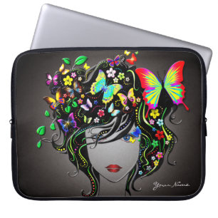 Laptop-Hülse des Schmetterlings-Mädchen-1 Laptopschutzhülle