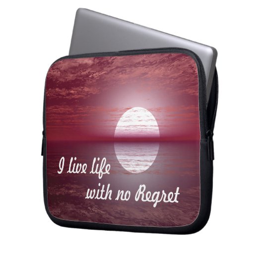 Laptop-Hülse - kein Bedauern-motivierend Zitat Laptopschutzhülle (Vorderseite Links)