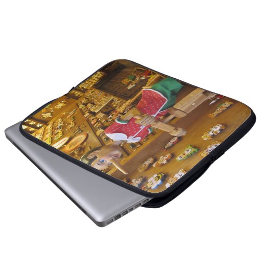 Laptop-Hülse--Pinocchio Puppe Laptopschutzhülle (Vorne Knopf)