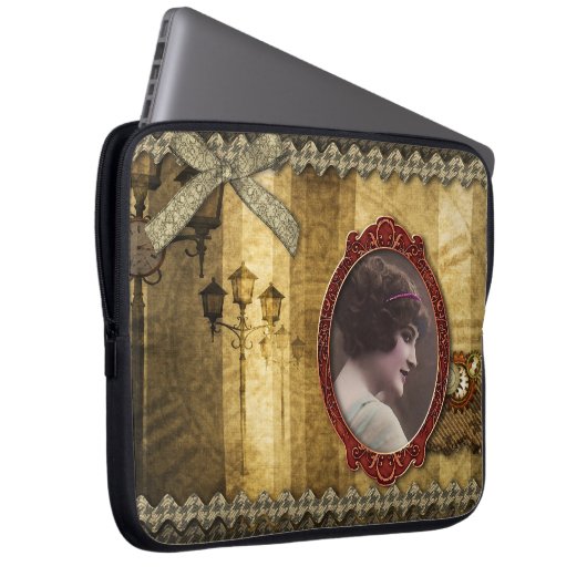 Laptop-Hülse - Steampunk Romance, durch Laptopschutzhülle (Vorne Rechts)