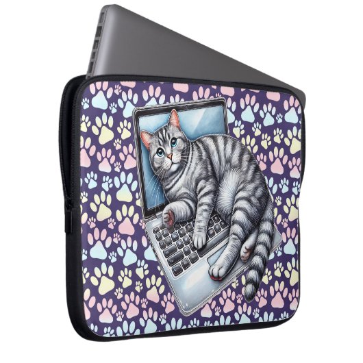 Laptop-Katze Laptopschutzhülle (Vorne Rechts)