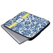 Laptop-kundenspezifische Monogramm-blaue Laptopschutzhülle (Vorne Knopf)