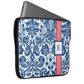 Laptop-kundenspezifisches Monogramm-blauer Laptopschutzhülle (Vorne Rechts)