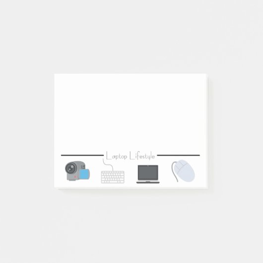 Laptop Lifestyle Emojis Post-it Klebezettel (Vorderseite)