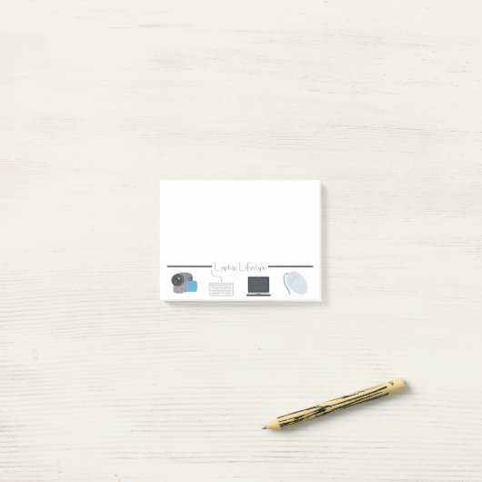 Laptop Lifestyle Emojis Post-it Klebezettel (Auf Schreibtisch)