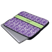 Laptop-lila Damast-individueller Name Laptopschutzhülle (Vorne Knopf)