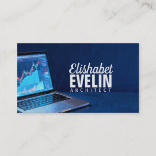 Laptop mit Finanzdiagrammen g542 Visitenkarte