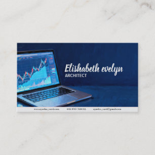 Laptop mit Finanzdiagrammen h872 Visitenkarte