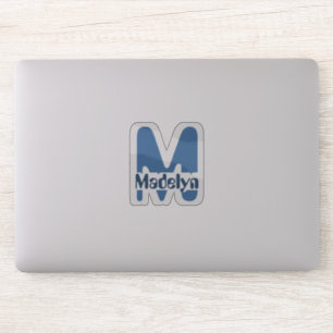 Laptop mit wasserdichten blauen Girl-Monogramm-Nam Aufkleber