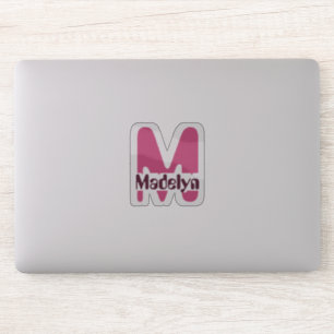 Laptop mit wasserdichten rosa, Girl-Monogramm-Name Aufkleber