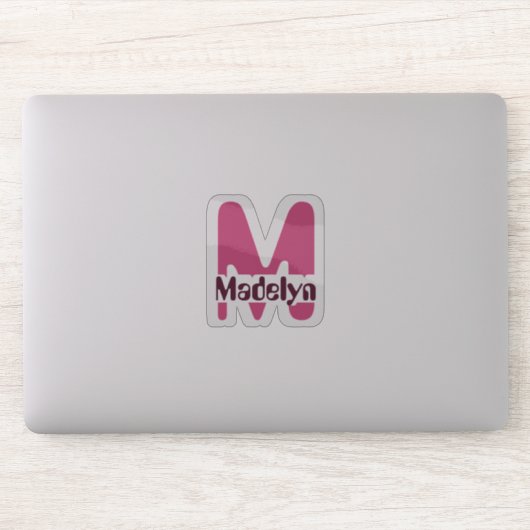 Laptop mit wasserdichten rosa, Girl-Monogramm-Name Aufkleber (Computer)