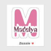 Laptop mit wasserdichten rosa, Girl-Monogramm-Name Aufkleber (Blatt)