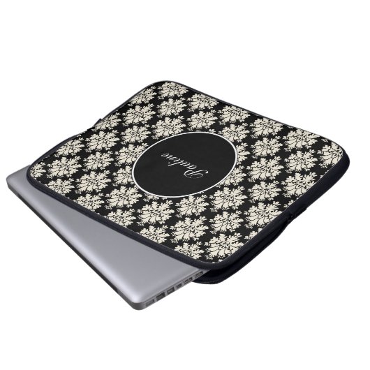 Laptop-Monogramm Sleeves Damast (Vorne Knopf)