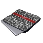 Laptop-roter Damast-individueller Name Laptopschutzhülle (Vorne Knopf)