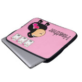 Laptop-Schläfchen Schafe rosa Herzen Laptopschutzhülle (Vorne Knopf)