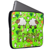 Laptop-Schläfenschaf Blumengrün und Orangefarbene Laptopschutzhülle (Vorne Rechts)