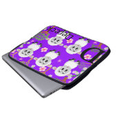 Laptop-Schläfenschläfchen Lila florale Laptopschutzhülle (Vorne Knopf)