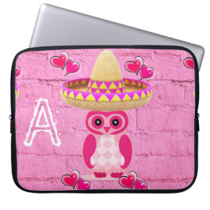 Laptop Schlauch Rosa Owl Laptopschutzhülle