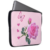 Laptop-Schnürsenkel, Blütenschmetterling Rosa Rose Laptopschutzhülle (Vorne Rechts)