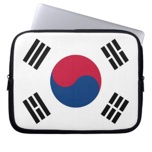 Laptop-Sieb auf der südkoreanischen Flagge Laptopschutzhülle