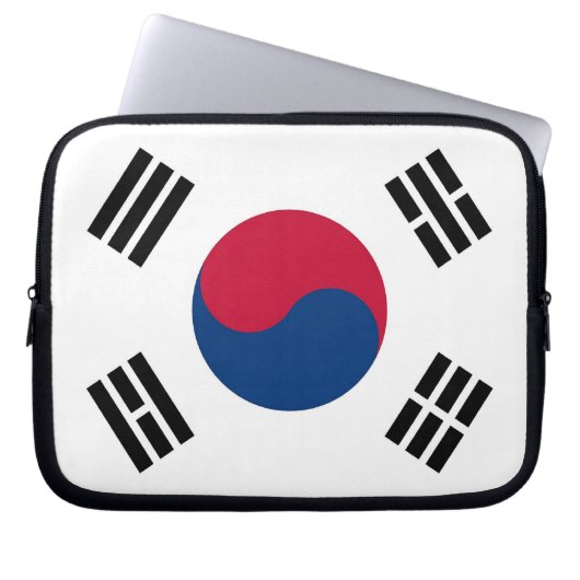 Laptop-Sieb auf der südkoreanischen Flagge Laptopschutzhülle (Vorderseite)