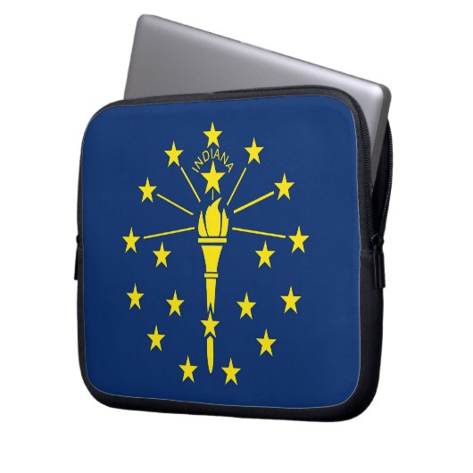 Laptop-Sieb der Staatsflagge Indiana Laptopschutzhülle (Vorderseite Links)