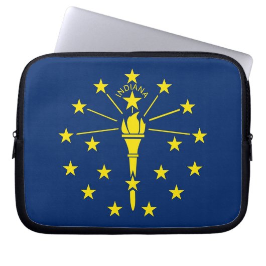 Laptop-Sieb der Staatsflagge Indiana Laptopschutzhülle (Vorderseite)