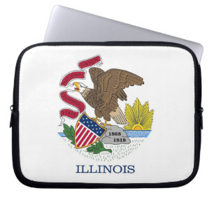 Laptop-Sieb der Staatsflagge von Illinois Laptopschutzhülle