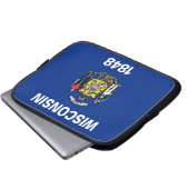 Laptop-Sieb der Staatsflagge Wisconsin Laptopschutzhülle (Vorne Knopf)