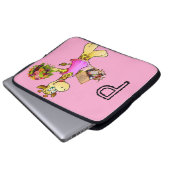 Laptop-Sieb Giraffe Blumenschokolade Rosa Laptopschutzhülle (Vorne Knopf)