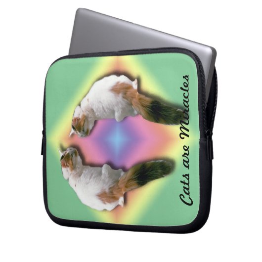 Laptop-Sieb - Katzen sind Wunder Laptopschutzhülle (Vorderseite Links)