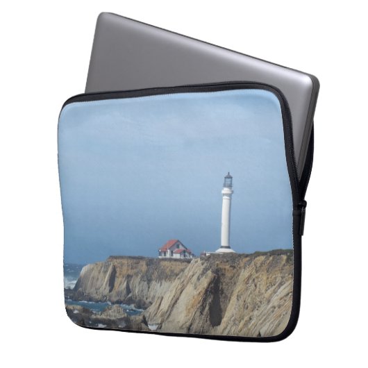 Laptop-Sieb - Leuchtturm auf der Klippe Laptopschutzhülle (Vorderseite Links)