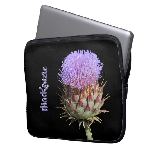 Laptop-Sieb - Lila Fleck mit Namen Laptopschutzhülle (Vorderseite Links)