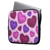 Laptop-Sieb mit 3D-Glossy Hearts Laptopschutzhülle (Vorderseite Links)
