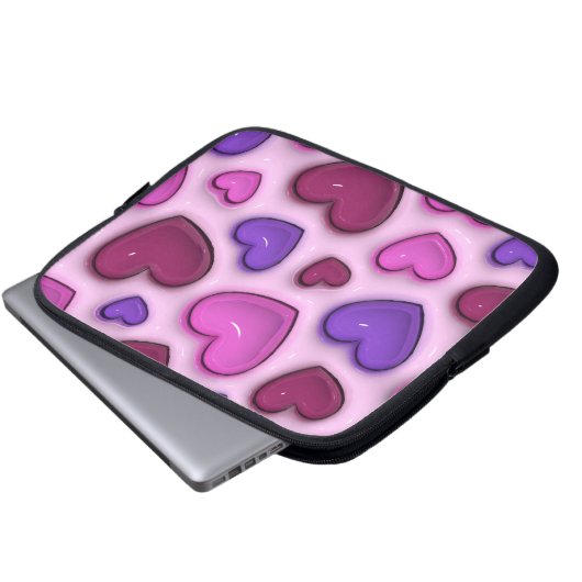 Laptop-Sieb mit 3D-Glossy Hearts Laptopschutzhülle (Vorne Knopf)