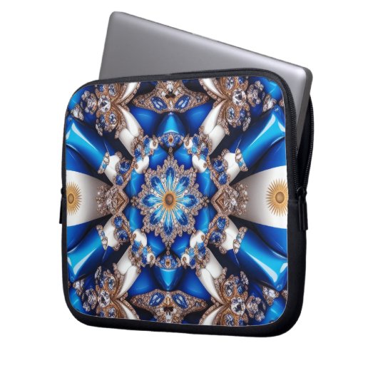 Laptop-Sieb mit argentinischem Colordesign Laptopschutzhülle (Vorderseite Links)