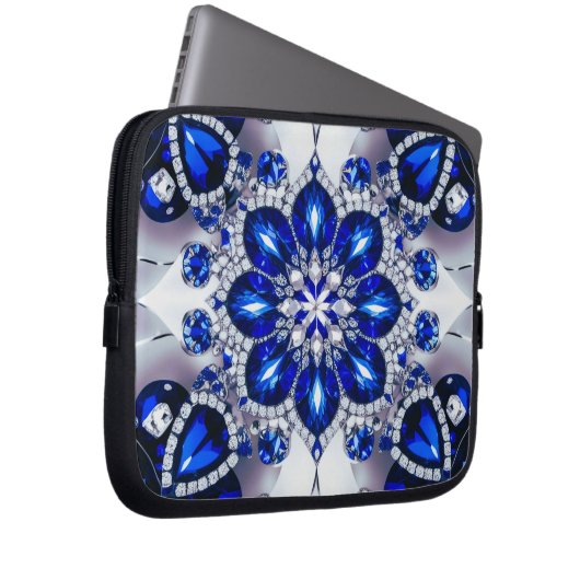 Laptop-Sieb mit blau-weißem Farbdesign Laptopschutzhülle (Vorne Rechts)