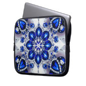 Laptop-Sieb mit blau-weißem Farbdesign Laptopschutzhülle (Vorderseite Links)