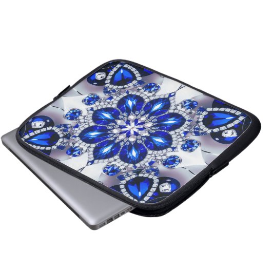 Laptop-Sieb mit blau-weißem Farbdesign Laptopschutzhülle (Vorne Knopf)