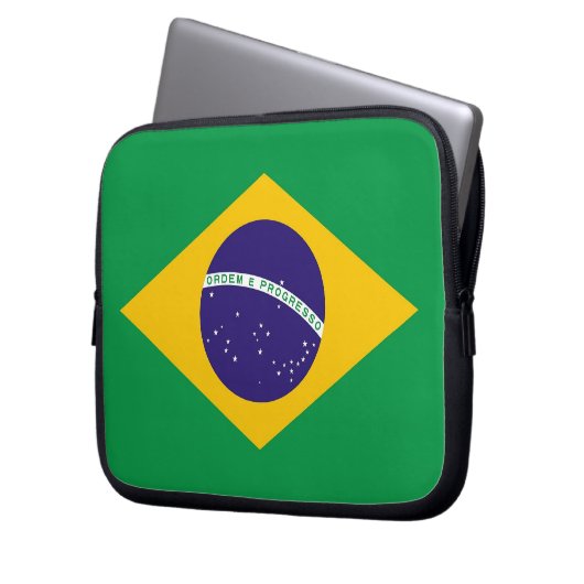 Laptop-Sieb mit brasilianischer Flagge Laptopschutzhülle (Vorderseite Links)